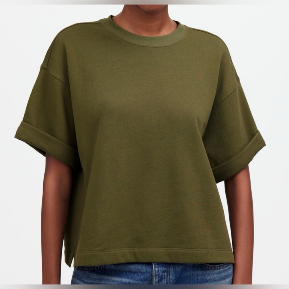 Madewell Sweatshirt Tee in Faded Ivy Green Size Large